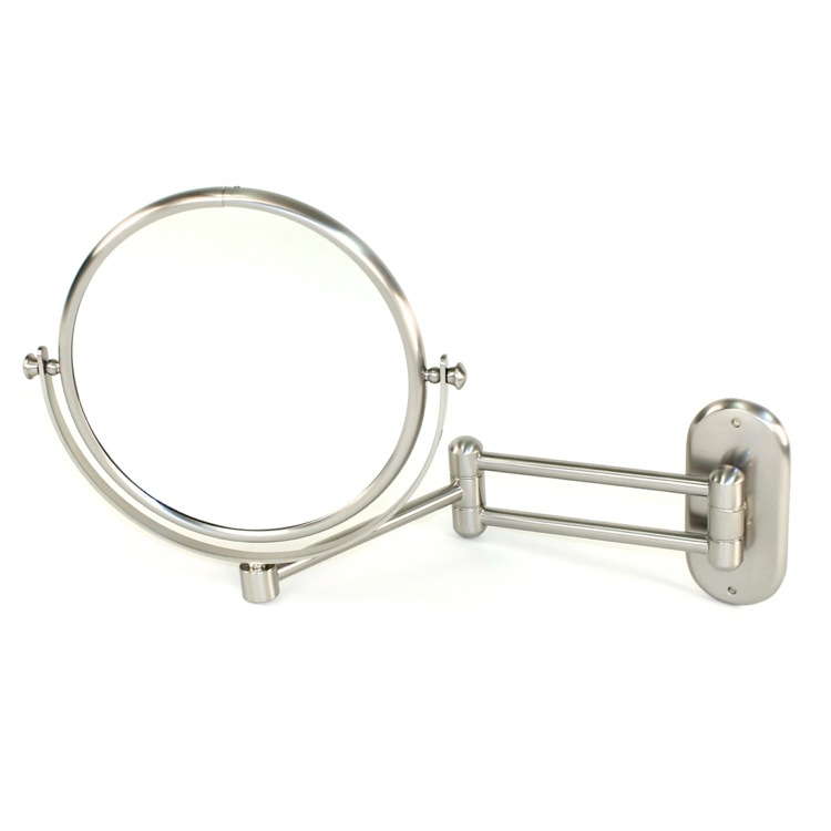 Windisch 99143D-SNI-3x Wall Mounted Extendable Double Face Brass 3x Magnifying Mirror